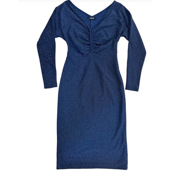 RACHEL COMEY Temper Metallic Knit Dress in Navy Size 8 - Picture 1 of 8